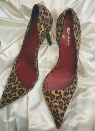 Original dolcis 1990's vintage leopard леопардовые замшевые лодочки