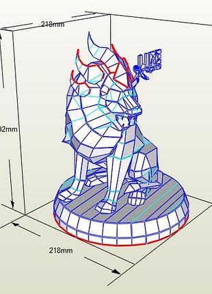 Paperkhan сборная модель фигура пазл лев пазл оригами papercraft 3d фигура развивающий набор антистресс