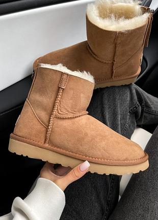 Уг уггі натуральні уг овчина ugg mini chestnut zip