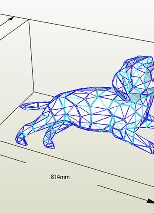 Paperkhan конструктор із картону собака оригамі papercraft 3d фігура розвивальний набір антистрес
