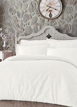 Турция 🇹🇷, полуторный комплект постельного белья satin 160 х 220 см always beyaz, премиальное качество
