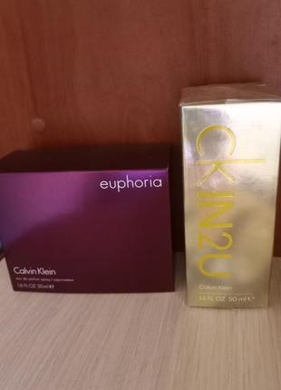 Духи туалетная вода euphoria и ck in 2 u  бренд calvin clein по 50ml.