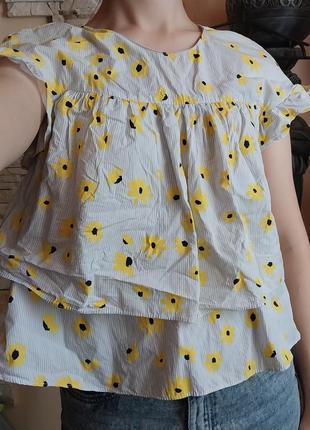 Бавовняна легка блуза зара zara 💛