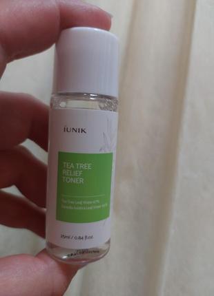 Заспокійливий тонер із чайним деревом
iunik tea tree relief toner (міні) 01.25