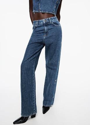 Джинси straight повної довжини з високою посадкою zara - 34, 36, 38, 40