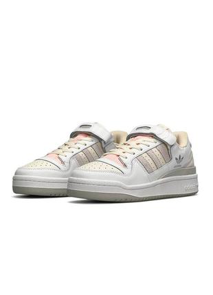 🌸женские кроссовки кроссовки adidas forum 84 low white pink new / демисезонные / весенние, летние, осенние / текстиль, кожа, замша /