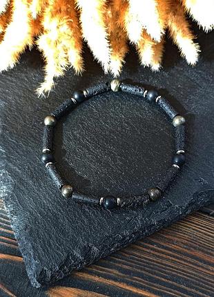 Чоловічий браслет з природного каміння