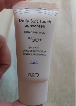 Purito daily soft touch sunscreen spf50+ pa++++ 15 мл
сонцезахисний крем на сучасних хімічних фільтрах з церамідами