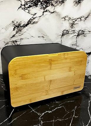 Хлебница maestro mr-1770-black, 35х21х21 см
