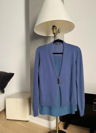 Роскошная кофта peserico шелк/шерсть/кашемир/кожа made in italy