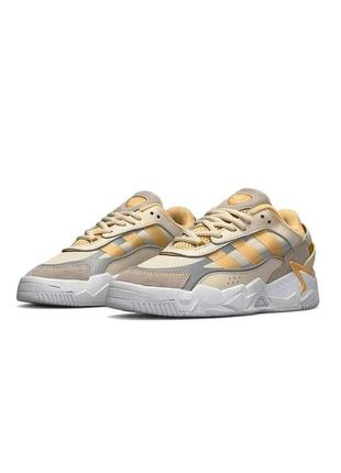 🌸жіночі кросівки кросівки adidas originals niteball ll beige sand white / демісезонні / весняні, літні, осінні / текстиль, шкіра, замша /