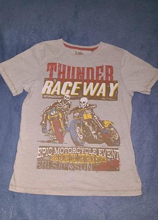 Футболка біжевого кольору мото скелети