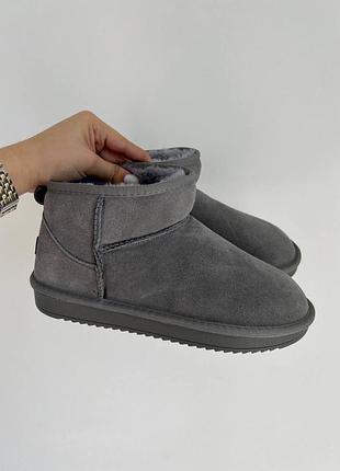 Ugg угги уггі ультракороткі міні сірі натуральна замша