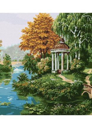 Картина за номерами "альтанка біля річки" ©сергій лобач ідейка кho2883 40х50 см