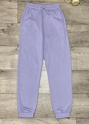 Лиловые спортивные штаны на флисе h&m, р.xxs-s