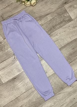 Лиловые спортивные штаны на флисе h&m, р.xxs-s2 фото