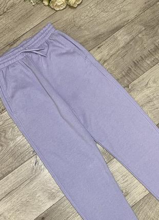 Лиловые спортивные штаны на флисе h&m, р.xxs-s3 фото