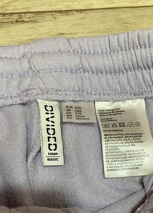 Лиловые спортивные штаны на флисе h&m, р.xxs-s5 фото