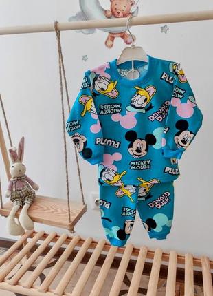 Пижама мики начес, байка, флис теплая, утепленная
