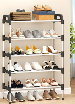 Проста та стильна багаторівнева підставка для взуття - 6 рівнів