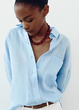 Zara рубашка из льна