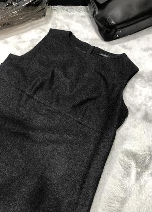 Классическое платье шерсть темный серый сарафан1 фото