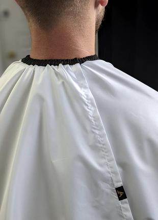 Пеньюар парикмахерский vsetex белый накидка для клиента салона красоты, барбершопа