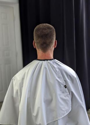 Пеньюар парикмахерский vsetex белый накидка для клиента салона красоты, барбершопа