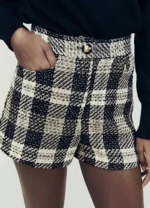 Твідові шорти zara