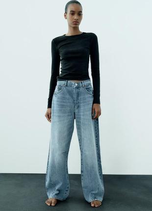 Джинсы trf baggy со средней посадкой zara - 38, 40, 42