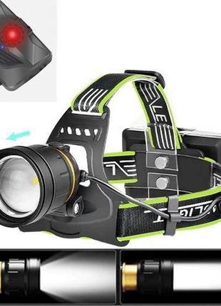 Налобный фонарик bailong bl-a12-3-p90, 3+1 режим, алюминий, водостойкий, ударопрочный, аккумулятор 3