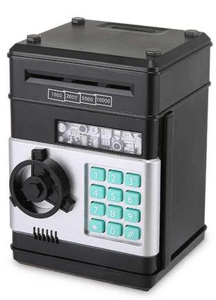 Дитяча скарбничка-сейф з кодом mk 4524 з купюроприймачем  чорний