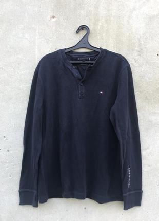 Черный лонгслив tommy hilfiger original