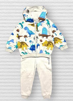 George костюм теплий на флісі штани кофта на блискавці динозаври