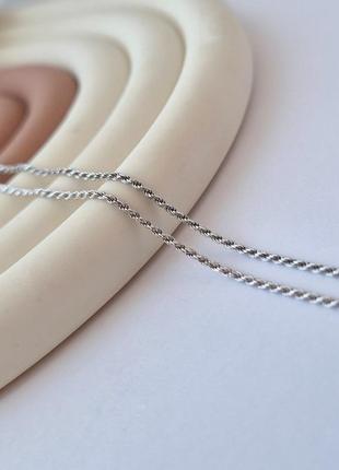 Срібна цепочка ланцюжок круглий жгут 45 см срібло 925 проби родоване 2.00г 802р0/45