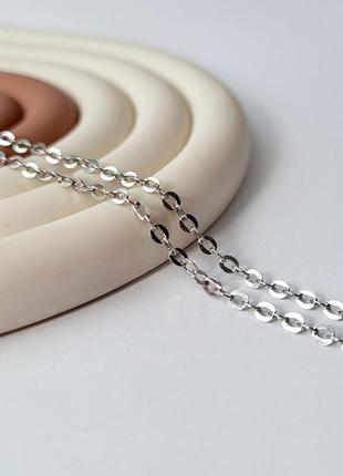 Срібний ланцюжок ланцюг круглий якір 45 см срібло 925 проби родоване 3.00г 151р2/45