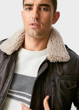 Куртка зимняя мужская кожаная c&a р. l