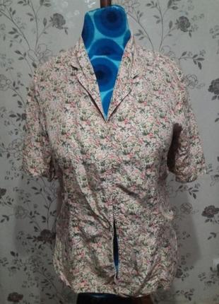 Яскрава шовкова блузка сорочка 46-48 розмір