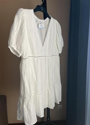 Біла бавовняна сукня babydoll2 фото