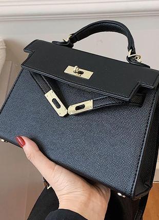 Сумка в стиле hermes kelly черная