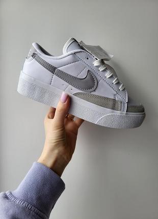 Nike blazer low platform white gray  od342