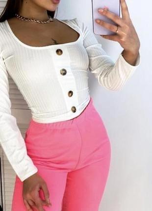 Топ/кофточка/рубчик/белая/plt