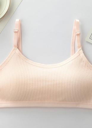 Хлопковый топ в рубчик на регулируемых бретелях