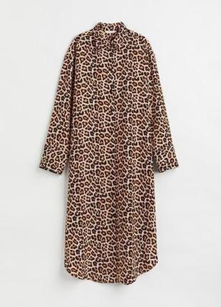 Сукня-сорочка в тигровий принт h&m.