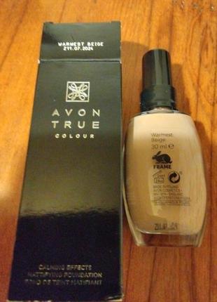 Матуючий тональний крем avon спокійне сяйво бежевий warmest beige