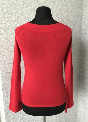 Чудесный , женский пуловер, красный.5 фото