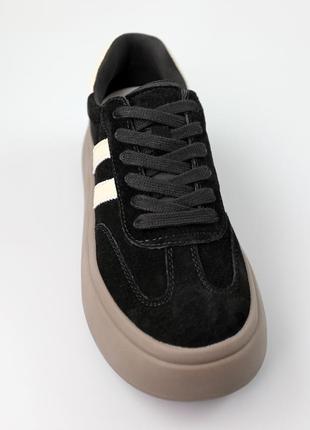Кеды женские замшевые черные на платформе 590136