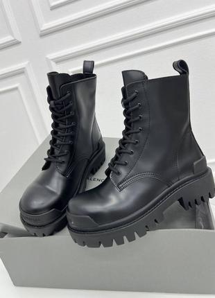 Кожаные ботинки ботинки в стиле balenciaga