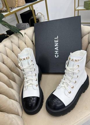 Шкіряні черевики ботинки в стилі chanel