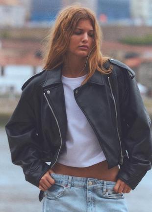 Косуха куртка кожаная zara